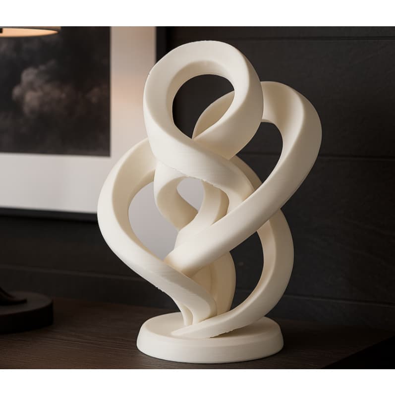 Escultura Torção Infinita Decoração Moderna 20CM Altura - Impressão 3D