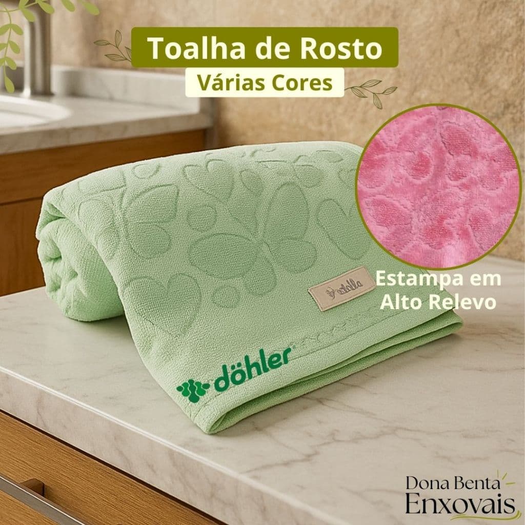 Toalha De Rosto Jacquard Romance Dohler 50cmx80cm