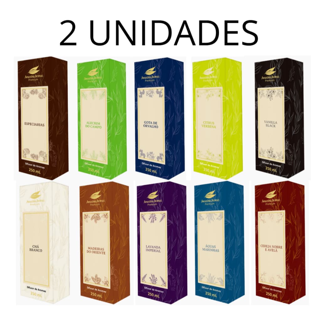 Kit 2 Difusor de Varetas Premium 250ml - Amazônia Aromas