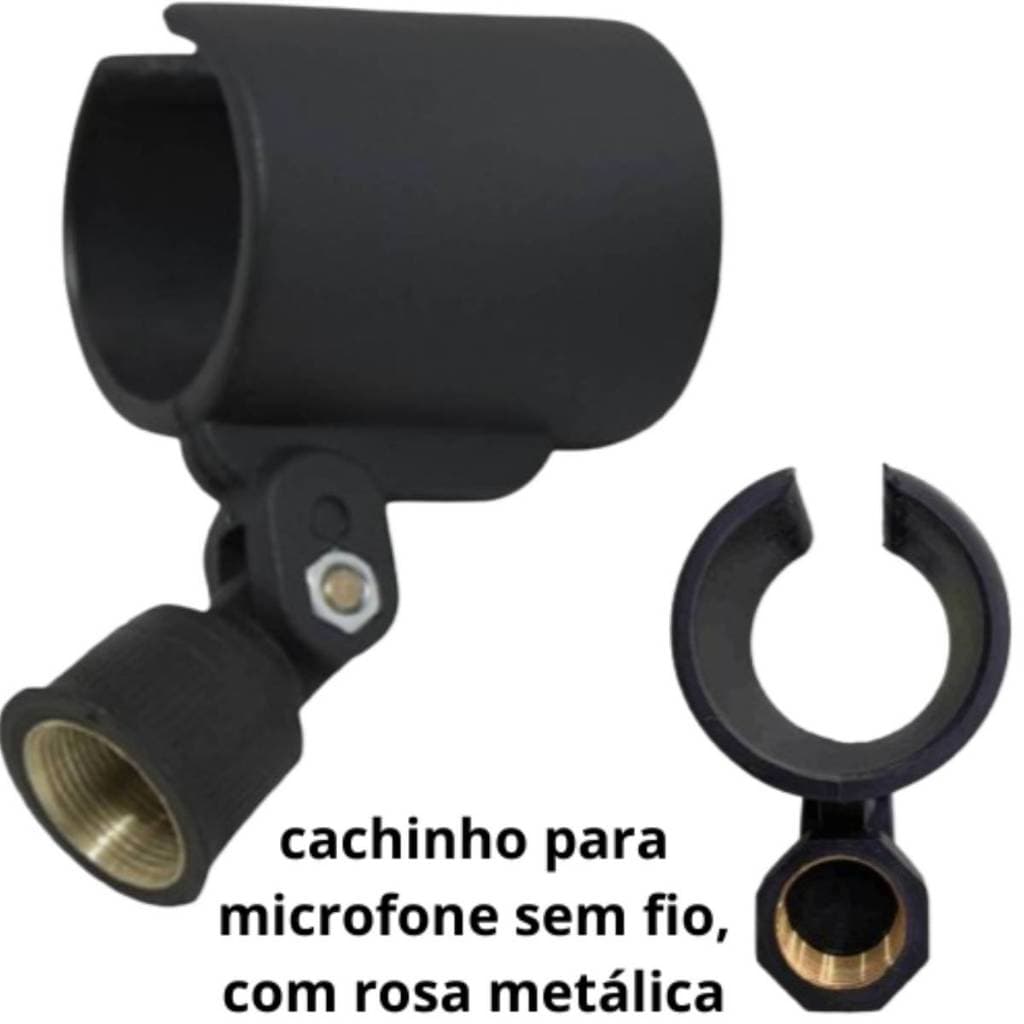 Cachimbo Para Microfone Sem Fio Rosca Metálica Profissional