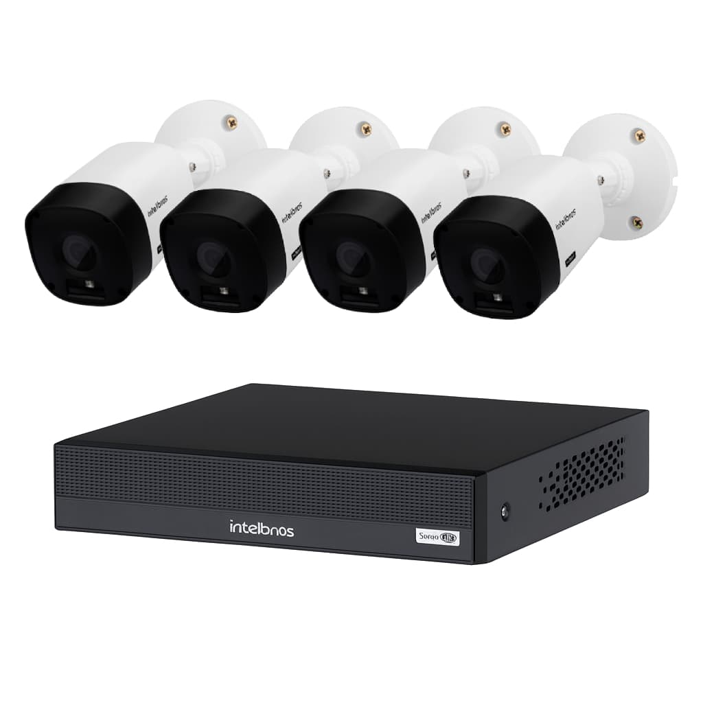 Kit 4 Câmeras Segurança Intelbras Com Dvr 4 Canais Com Hd