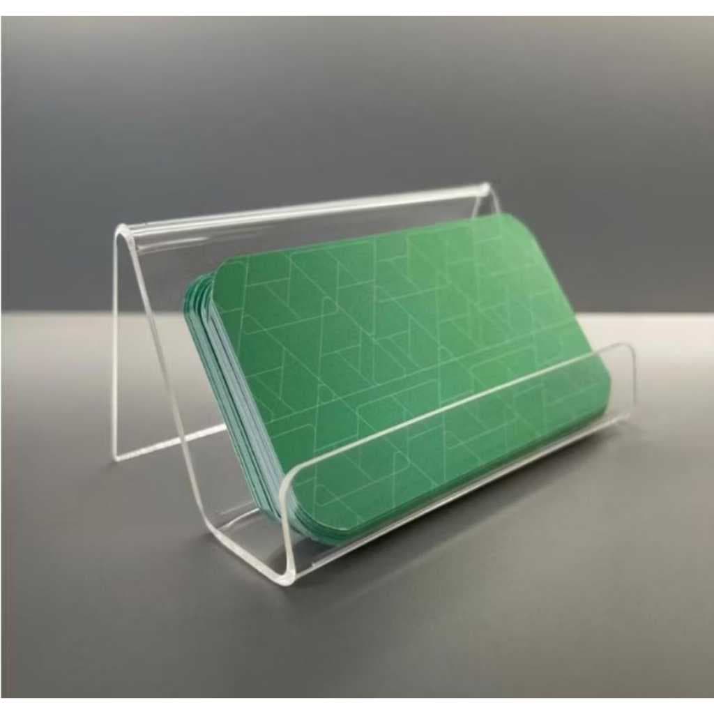 Porta Cartão de Visita expositor de mesa em Acrílico Transparente – Suporte Elegante para Mesa e Escritório