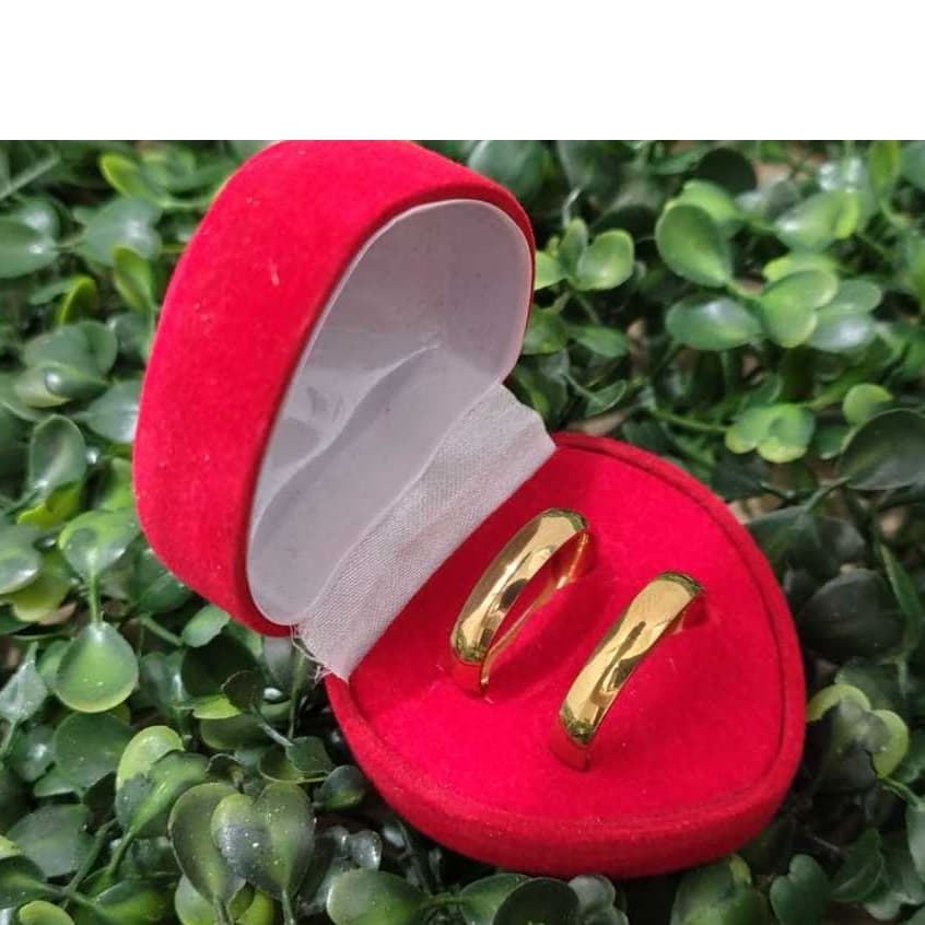 Par Aliança Dourada Unissex Tradicional 5mm Aço Inoxidável Banhado a Ouro | Aliança de Casal, Compromisso