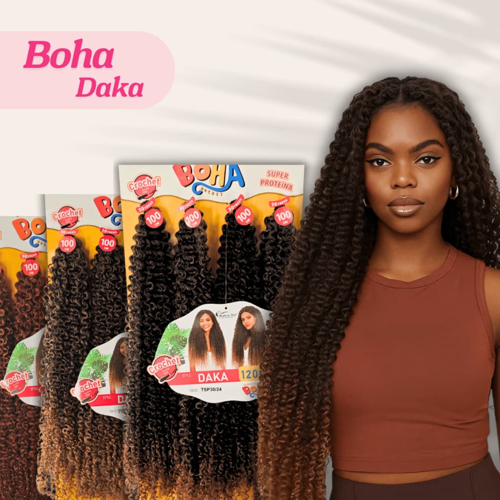 Cabelo Orgânico Cacheado Daka 330g Crochet Braid Natural