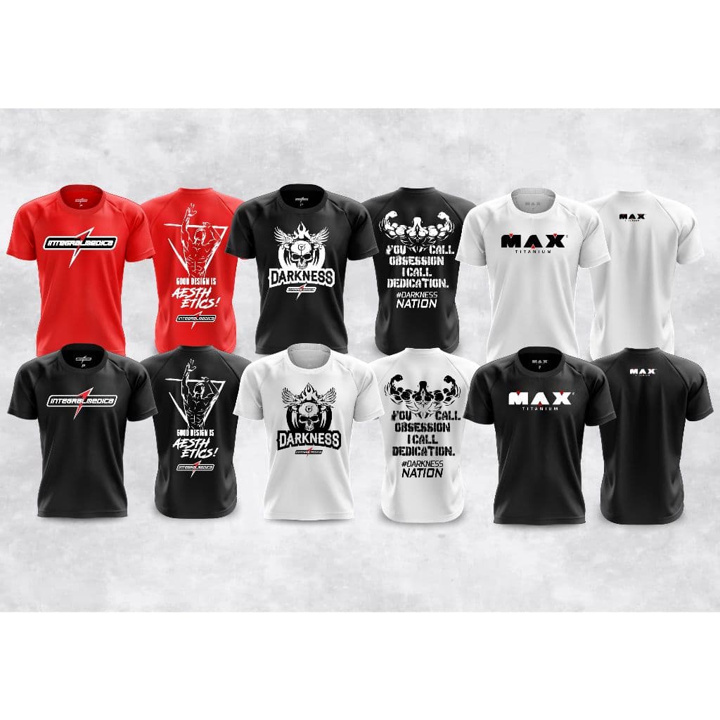 Kit 6 Camisas Esportivas Integralmedica, Darkness e Max Titanium