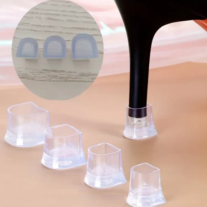 Capas quadrada almofada protetor transparente reparo de salto alto 13 -14mm acessórios moda feminina