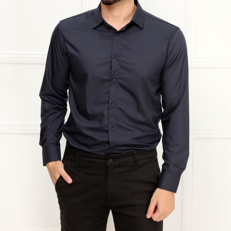 Camisa Slim Social Masculina Spandex