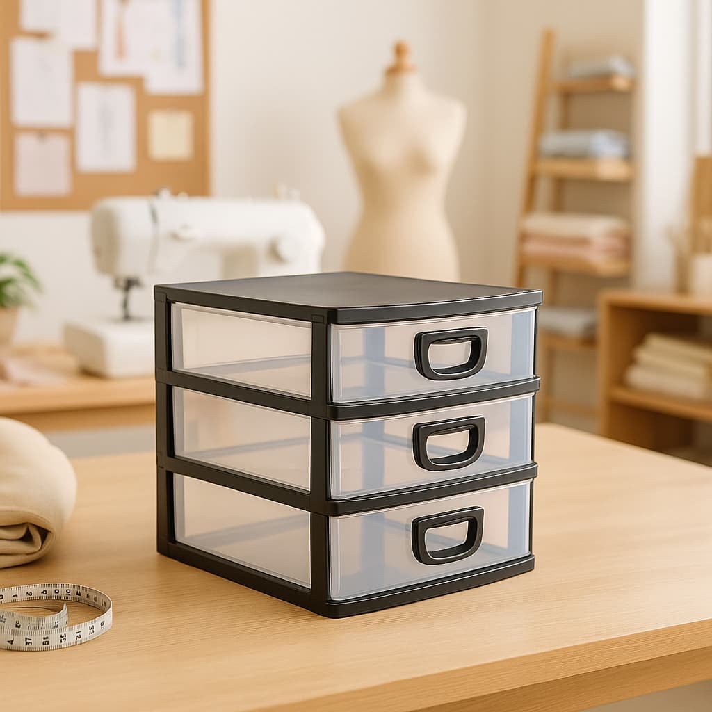 Gaveteiro Organizador De Mesa Micro Porta Tudo 3 Gavetas Cor Preto Monte Líbano
