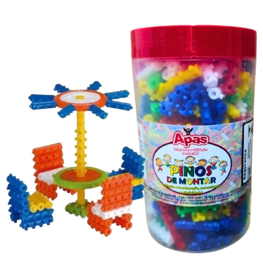 Bloco De Montar Pinos Toys Com 300 Peças