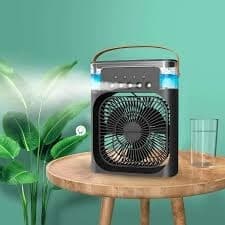 Climatizador Ventilador  LED Preto Umidificador Purificador Ar Condicionado Mini Refrigeração