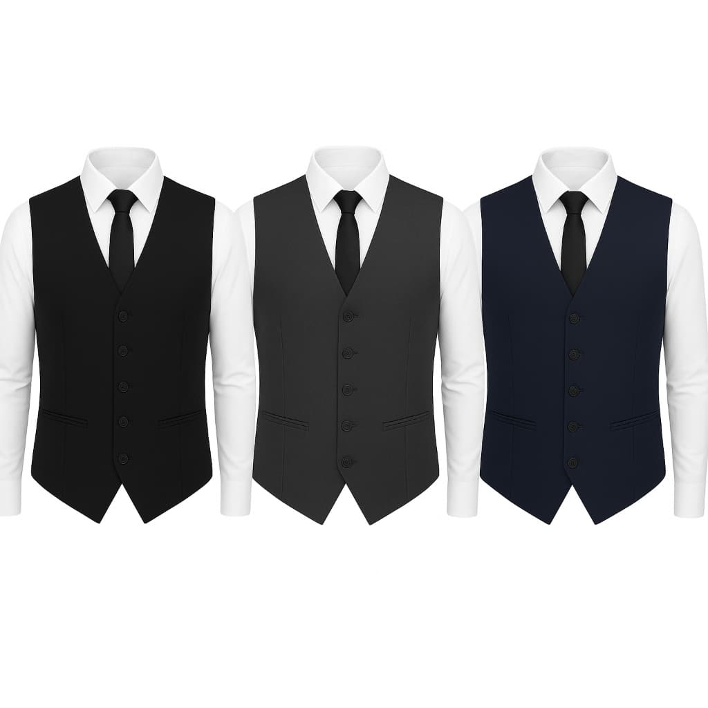 Kit 3 Coletes Social Masculino C/ Regulagem e 5 Botões - Mega Oferta
