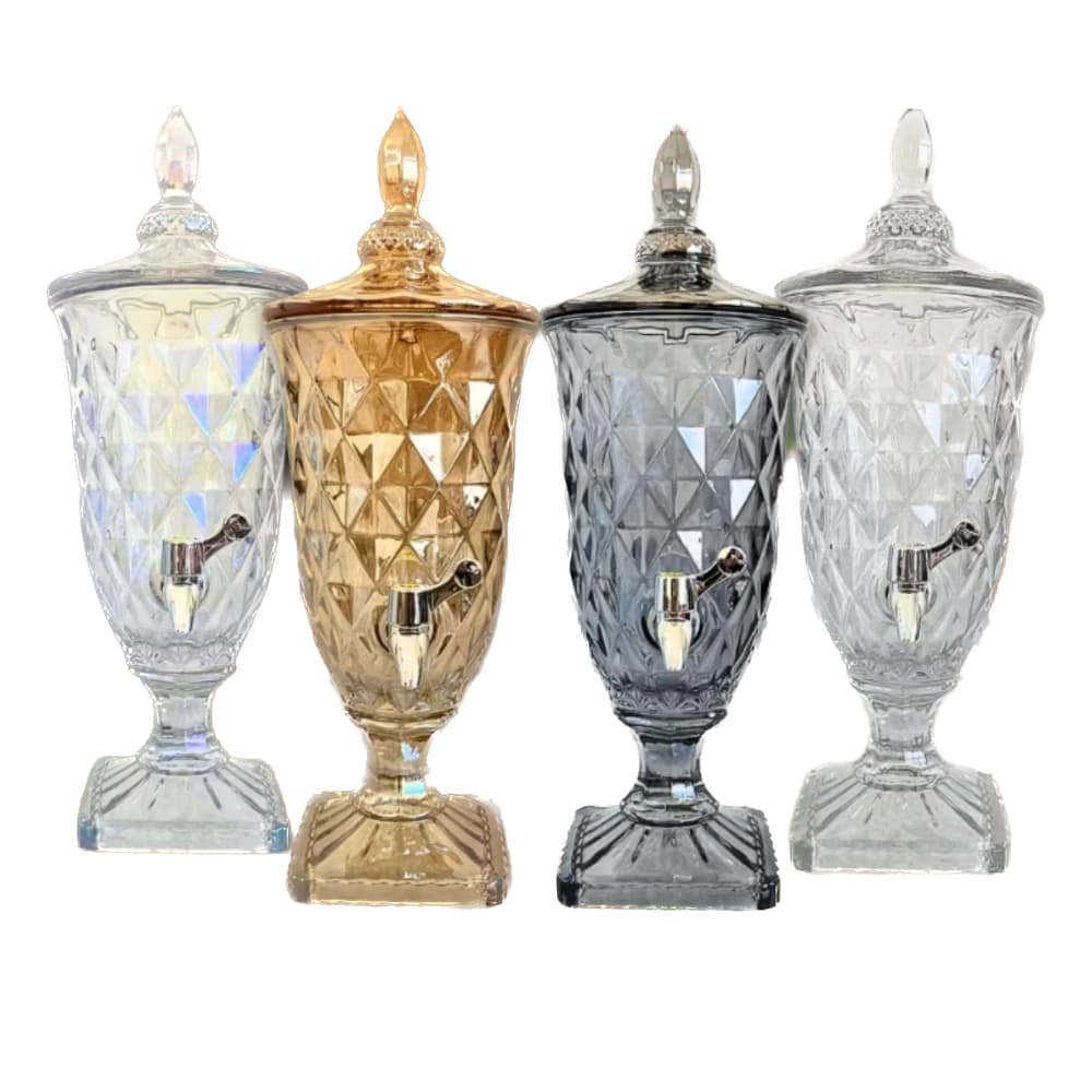 Suqueira Vidro Dispenser DIAMOND torneira coquetel drink licor suco agua saborizada