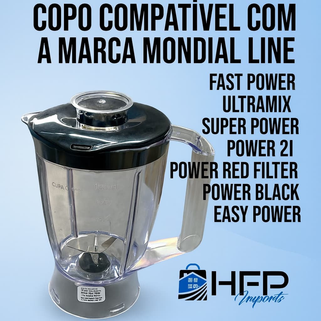 Copo Liquidificador Mondial Power Red Filter /Mondial Line /Fast Power/Ultramix/Super Power/Power 2i/ Power Black