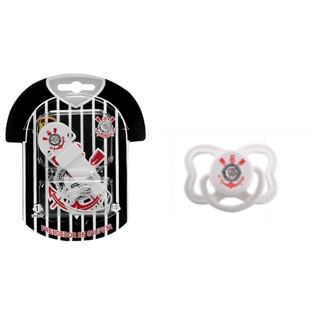 Kit infantil times Brasileiros (Chupeta + Prendedor de chupetas) Kids Gol