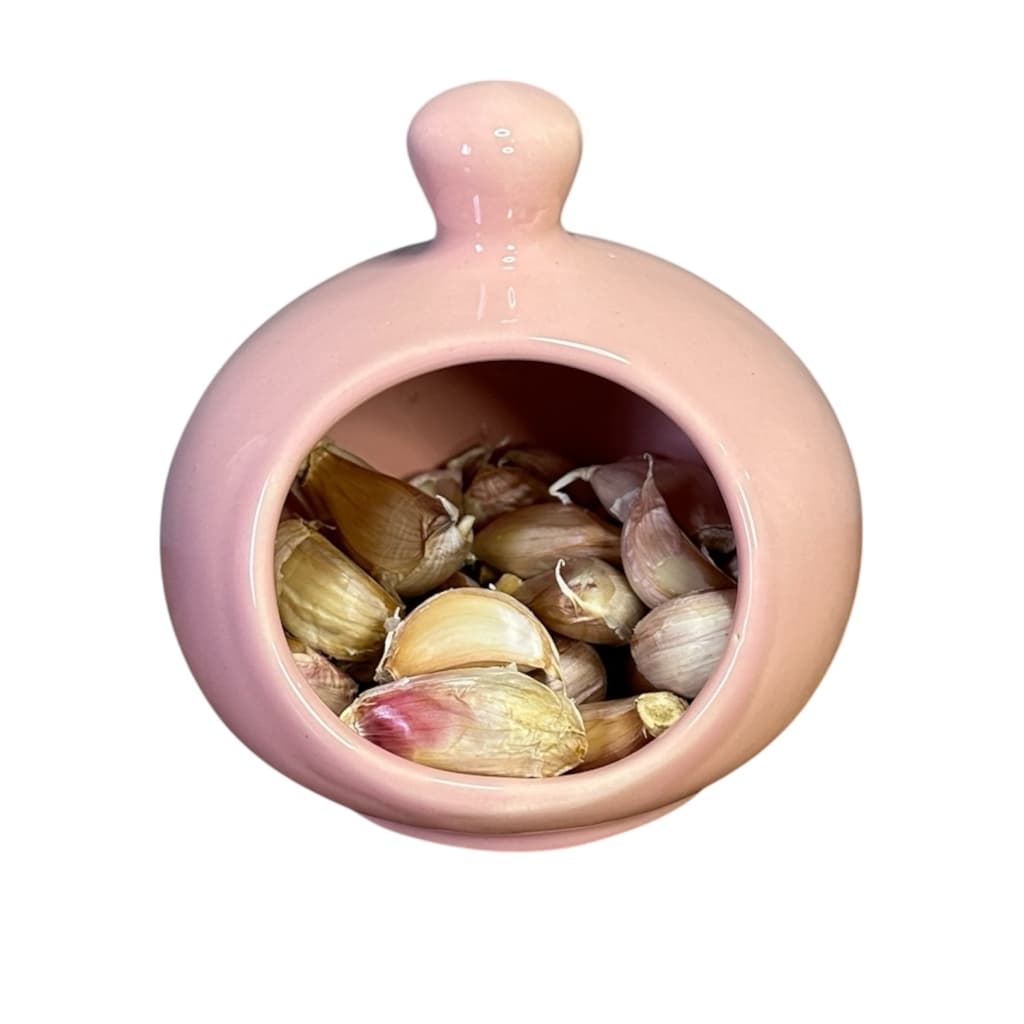 Alheiro Rosa De Cerâmica Porta Alho Para Cozinha