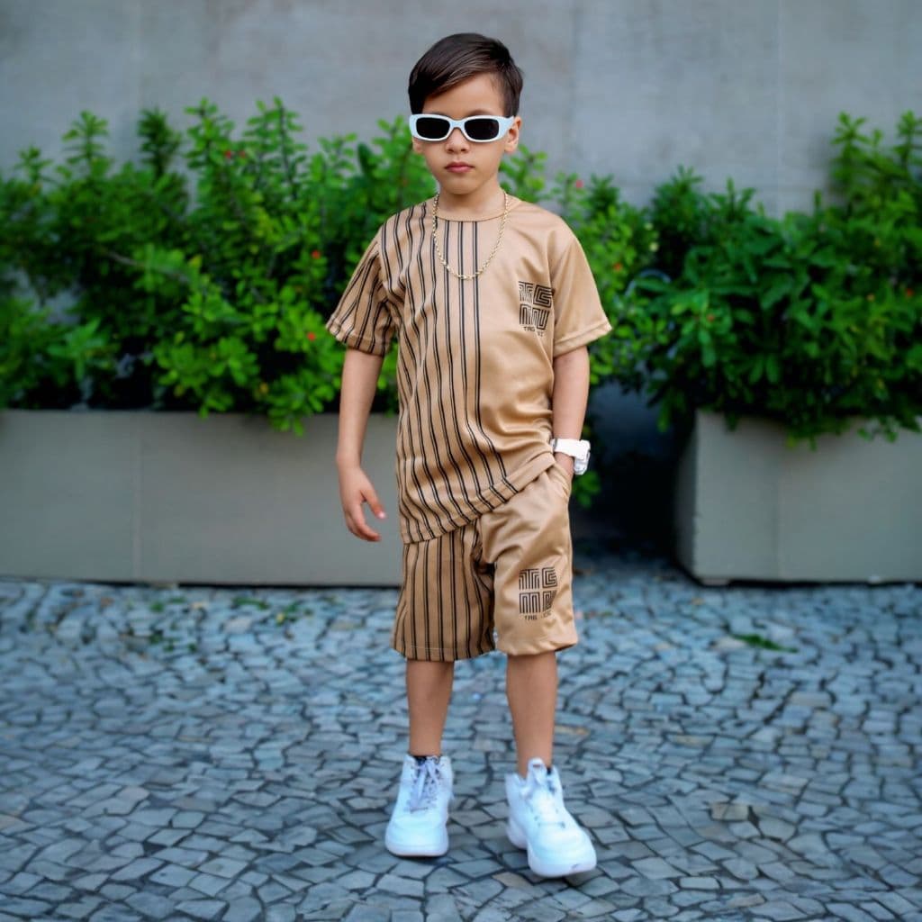 Conjunto Masculino Menino Listra Dourado Juvenil Dry Fit