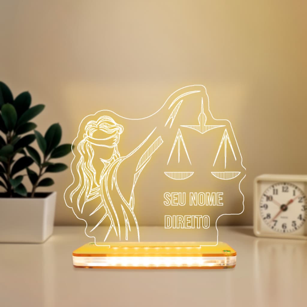 Luminária LED 3D de Mesa/Luz Noturna Presente Criativo/Decoração-Direito, Personalizável de Direito