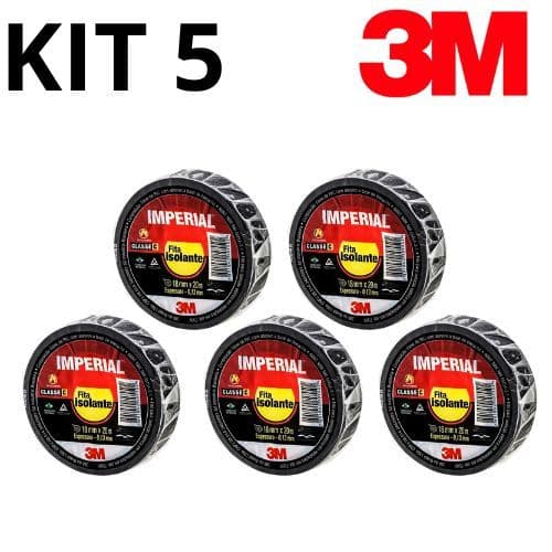 Kit 5 Fita Isolante Antichama Imperial 3M 20 Metros