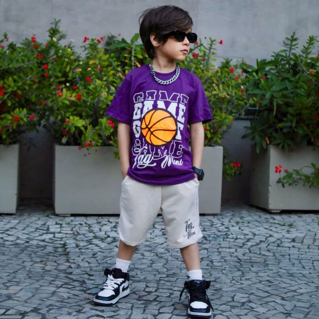 Conjunto Masculino Menino Camisa + Shorts Juvenil para o Verão Qualidade Premium