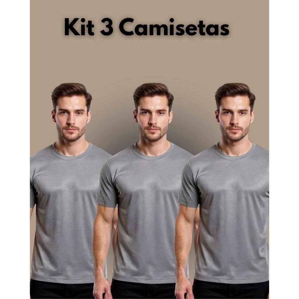 Kit 3 Camisetas Dry Fit Casual Masculino Confortável Para Academia Corrida Esportes