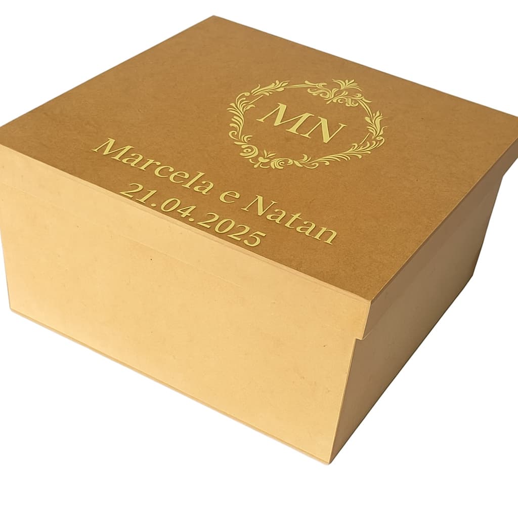 Caixa em MDF Cru Tamanho 20x20x10cm - Personalizada