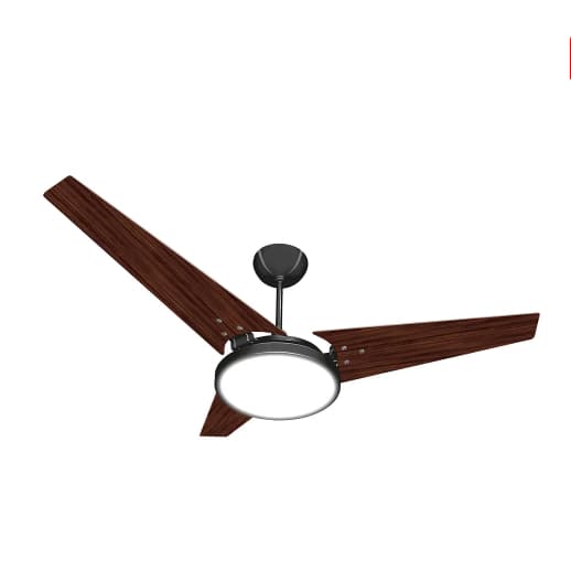 Ventilador Itacaré Preto Tabaco com Led Branco Frio 220V