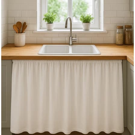 Cortina para Pia de Cozinha - 100% PVC, resistente e durável - Envio Rápido