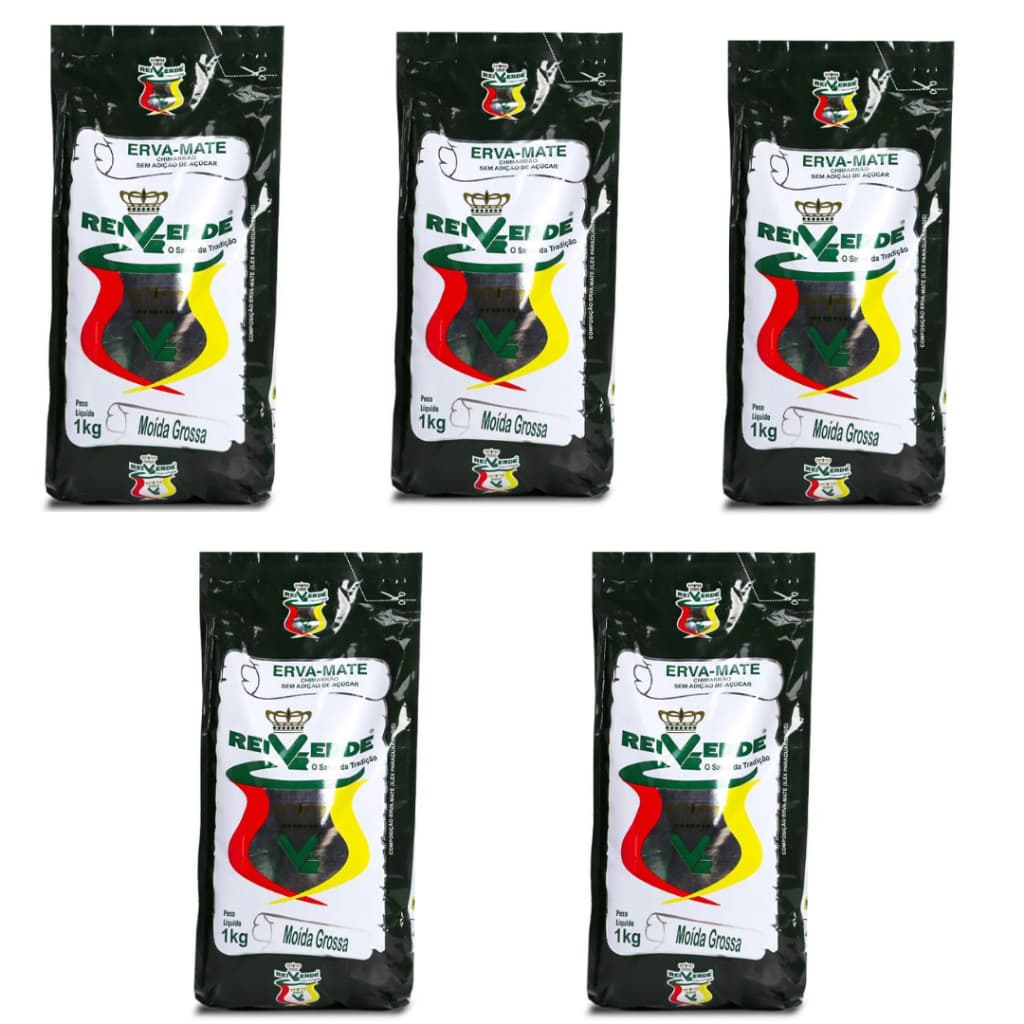 Erva Mate Rei Verde Moída Grossa Kit C/ 5kg