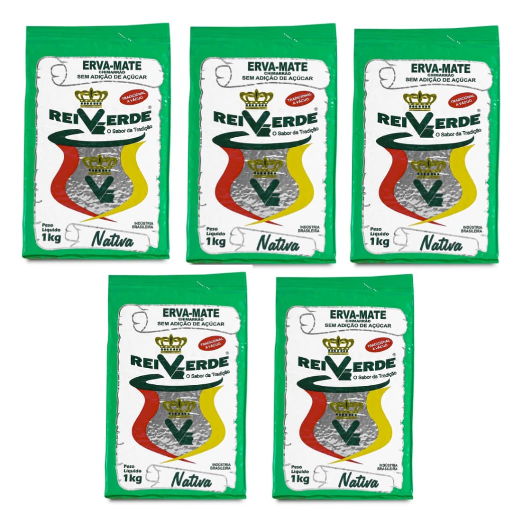 Erva Mate Rei Verde À Vácuo Tradicional Kit C/5KG