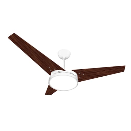 Ventilador Itacaré Branco Tabaco com Led Branco Frio 220V