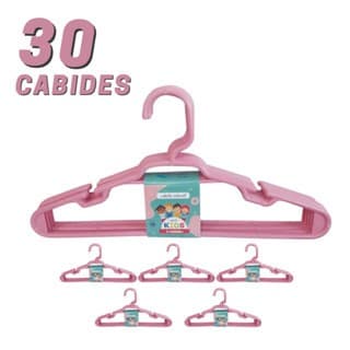 30 Cabides Infantil Plástico Roupas Organizador Resistente Rosa