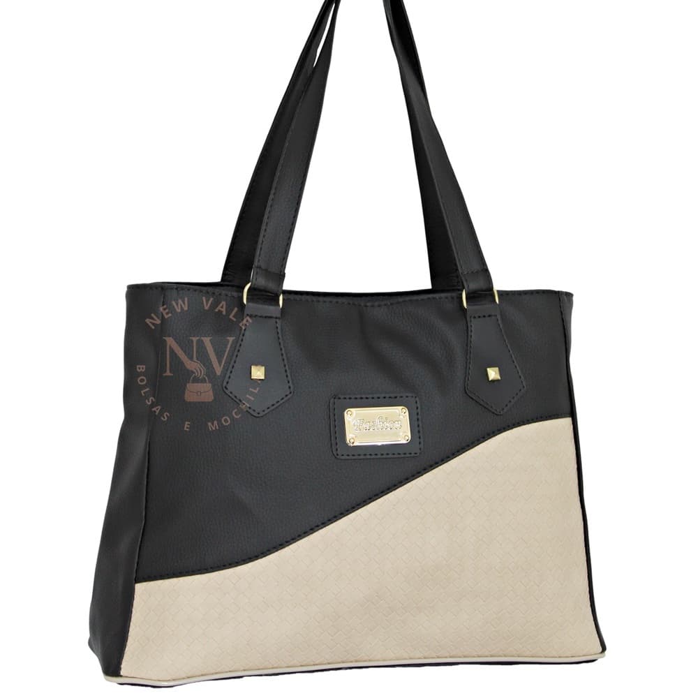 Bolsa Feminina Moda Atual Espaçosa e Charmosa com Lindo Detalhe Preta