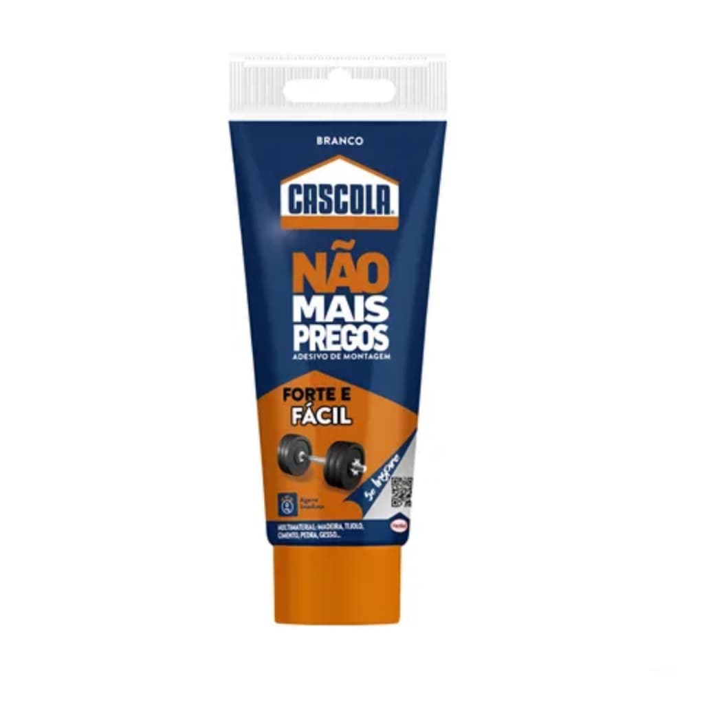 Cola Adesiva ‘Não Mais Pregos 85 g Cascola – Extra Forte, Base Água, Agarre Imediato, Pinta e Cola Madeira, Gesso, Plá