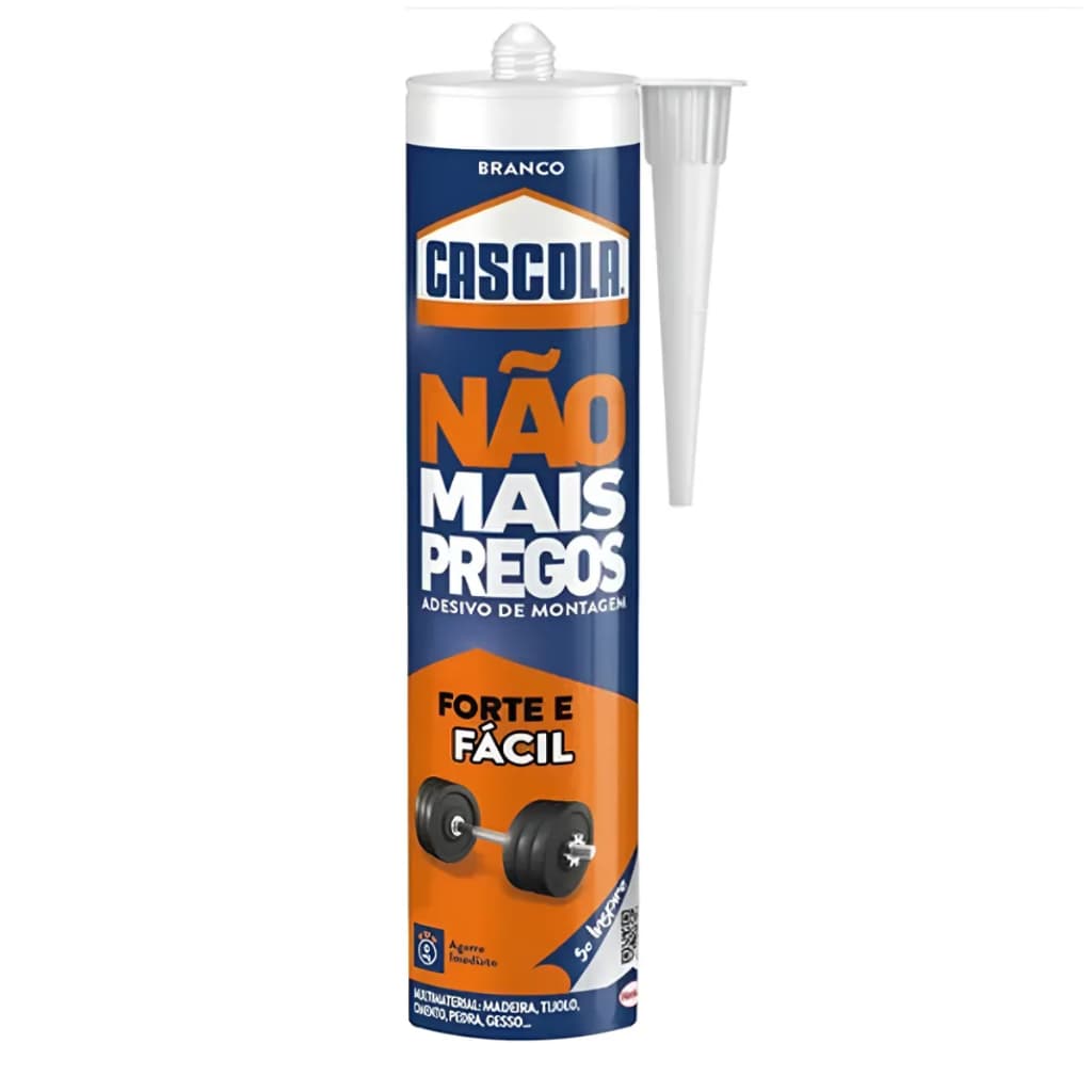 Cola Adesiva ‘Não Mais Pregos’ 360 g Cascola – Extra Forte, Base Água, Agarre Imediato, Pinta e Cola Madeira, Gesso, Plá