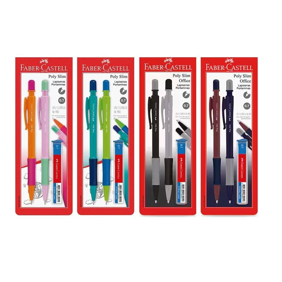 Lapiseira 0.7mm + grafite Poly Slim 2 unidades Faber-Castell