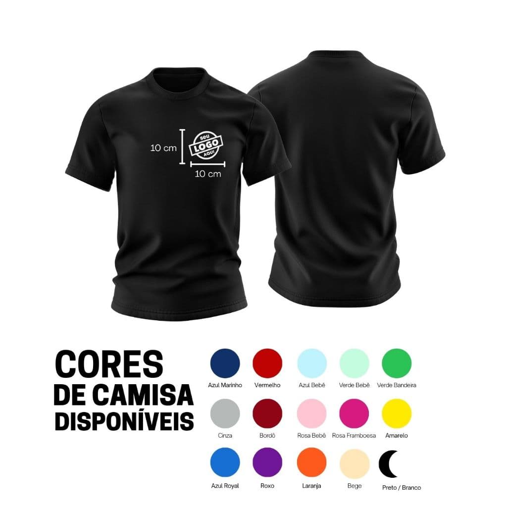 Kit 2 Camisetas Personalizadas Uniforme Com Sua Logo 100 %Algodão Premium