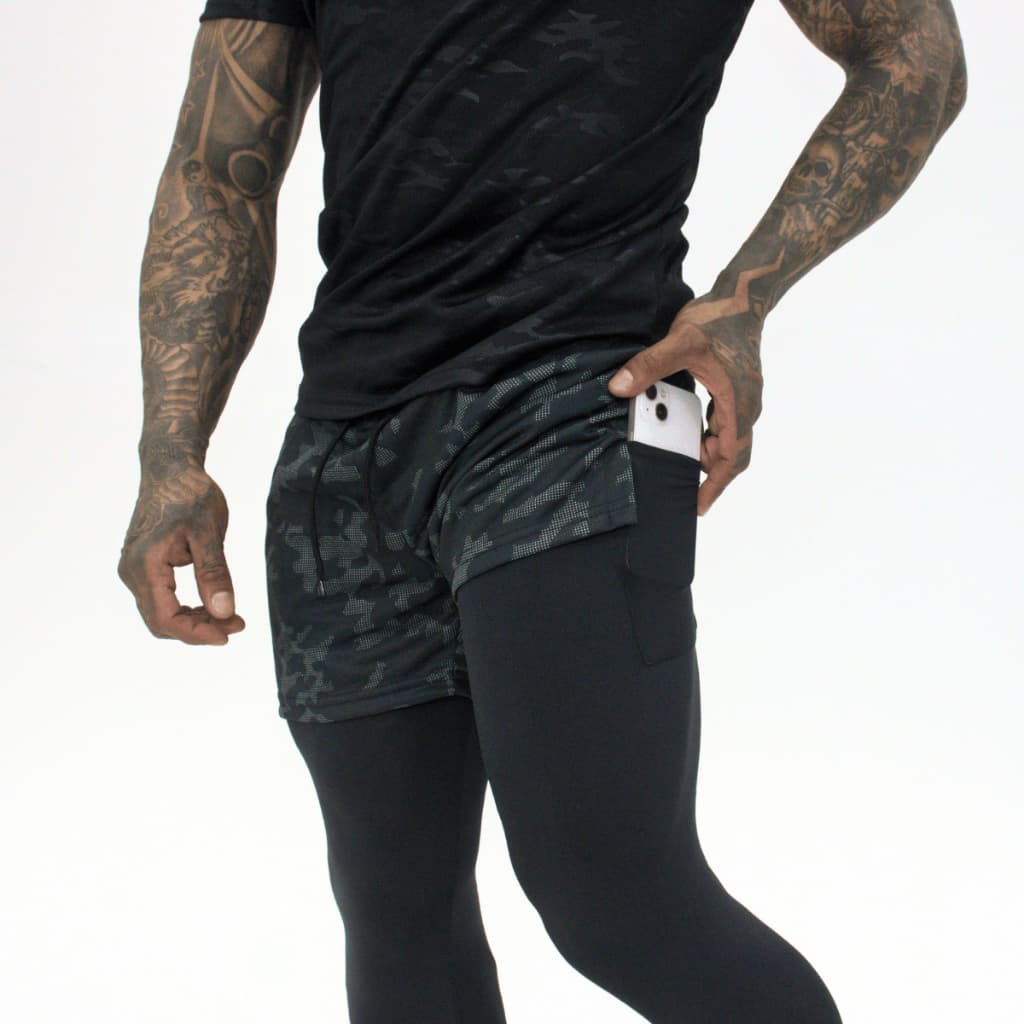 Calça Corrida de Compressão 2 em 1 Masculina