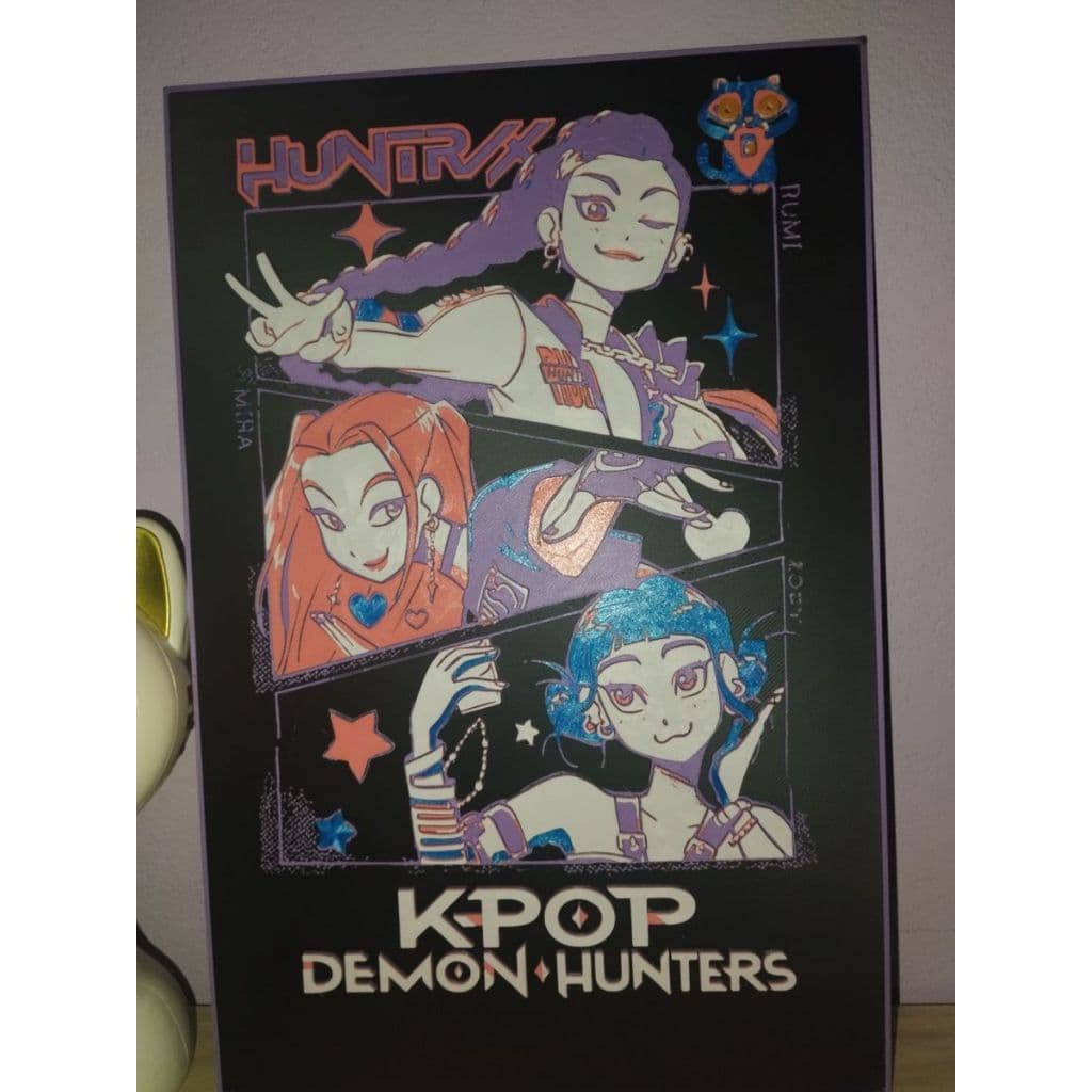 poster/quadro 3d, k-pop demons hunters