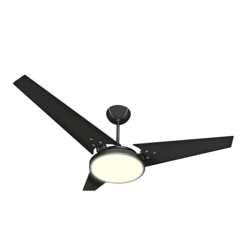 Ventilador Itacaré Preto Preto com Led Branco Quente 220V