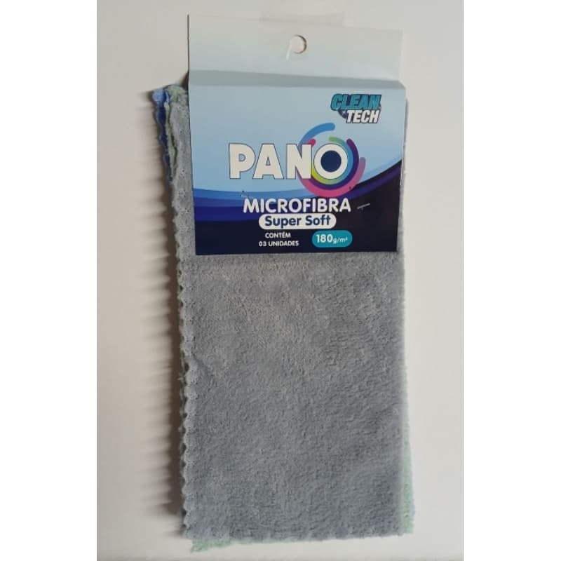 Kit 3 Panos de Micro Fibra Super Soft De Alta Absorção - 30x30 centímetros