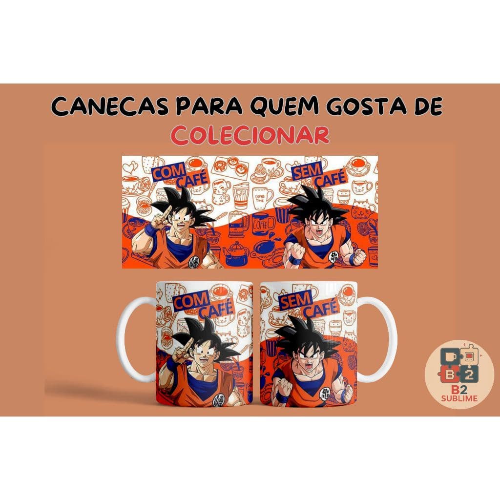 Caneca Cerâmica Goku 325ml – Personalizada | Presente Geek Criativo