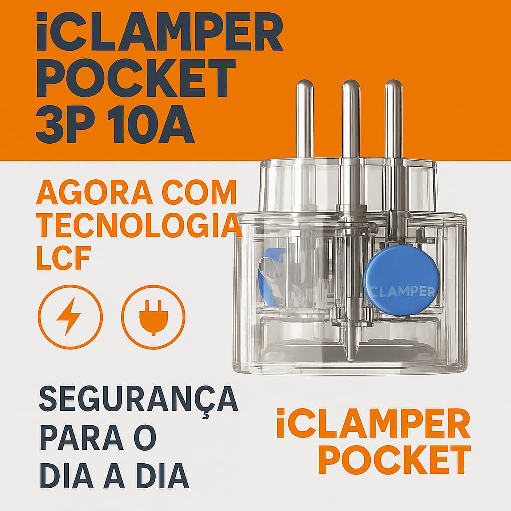 DPS iCLAMPER  3 Pinos 10A — Protetor Contra Raios Surtos Protetor Energia Clamper sem Aterramento