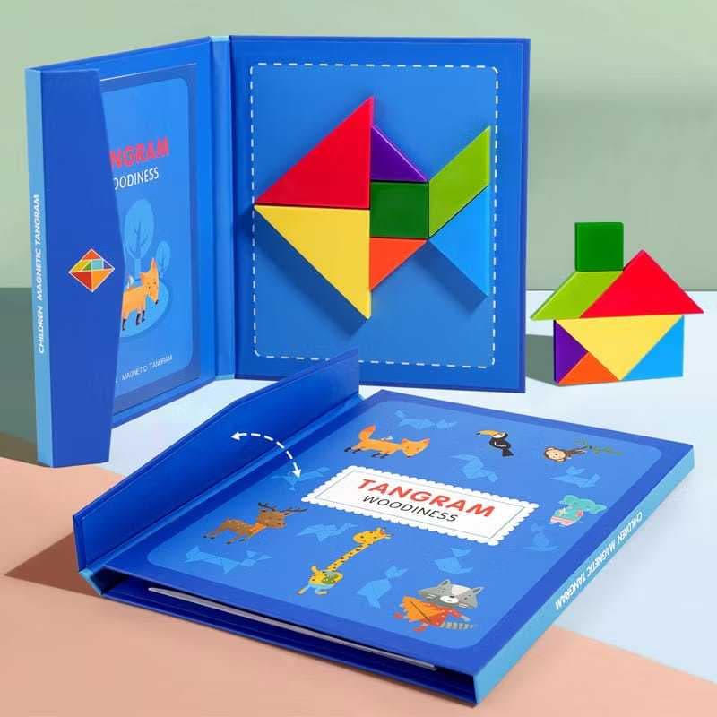 Tangram Puzzle Iq Games Brain Teaser For Children Kids Blue