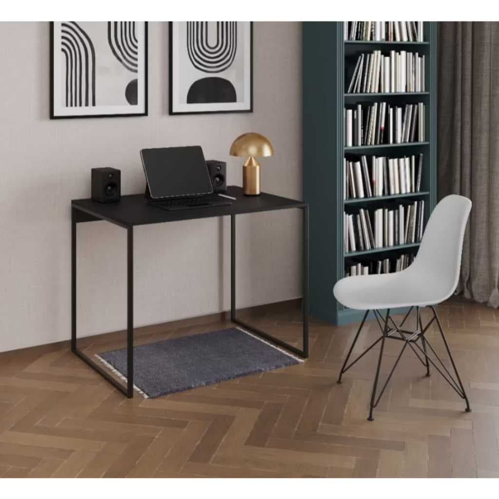 Escrivaninha Preta Mesa 90cm de Escritório Multiuso Mesa Organizadora Frete Grátis