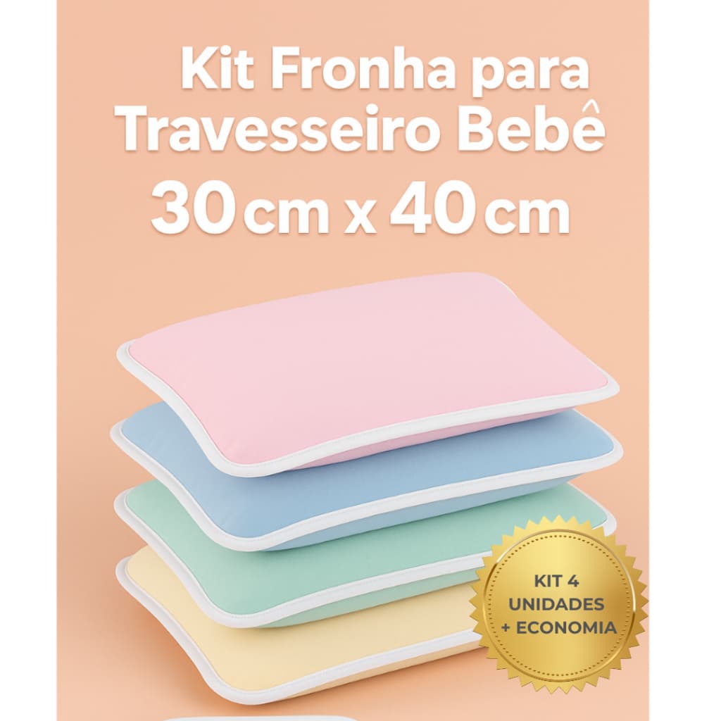 Kit 4 Fronhas Infantil Algodão 30x40 Conforto e Proteção