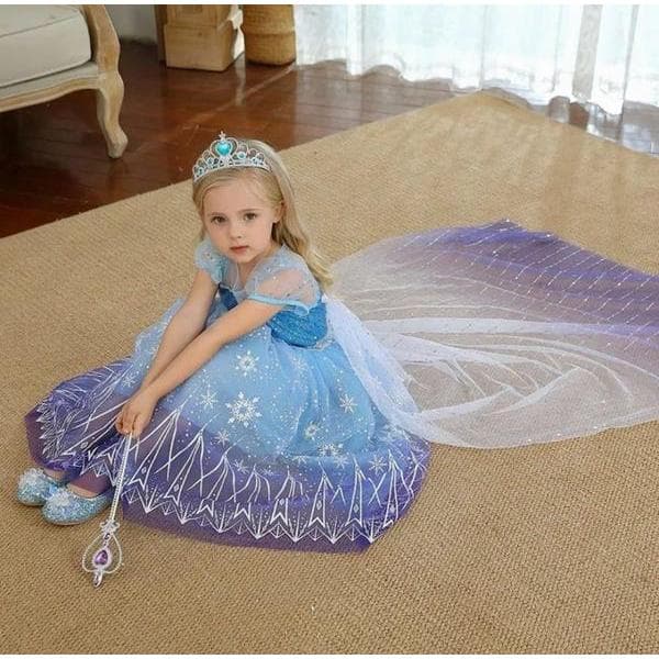 Fantasia Elsa Frozen De Luxo Com Capa Longa