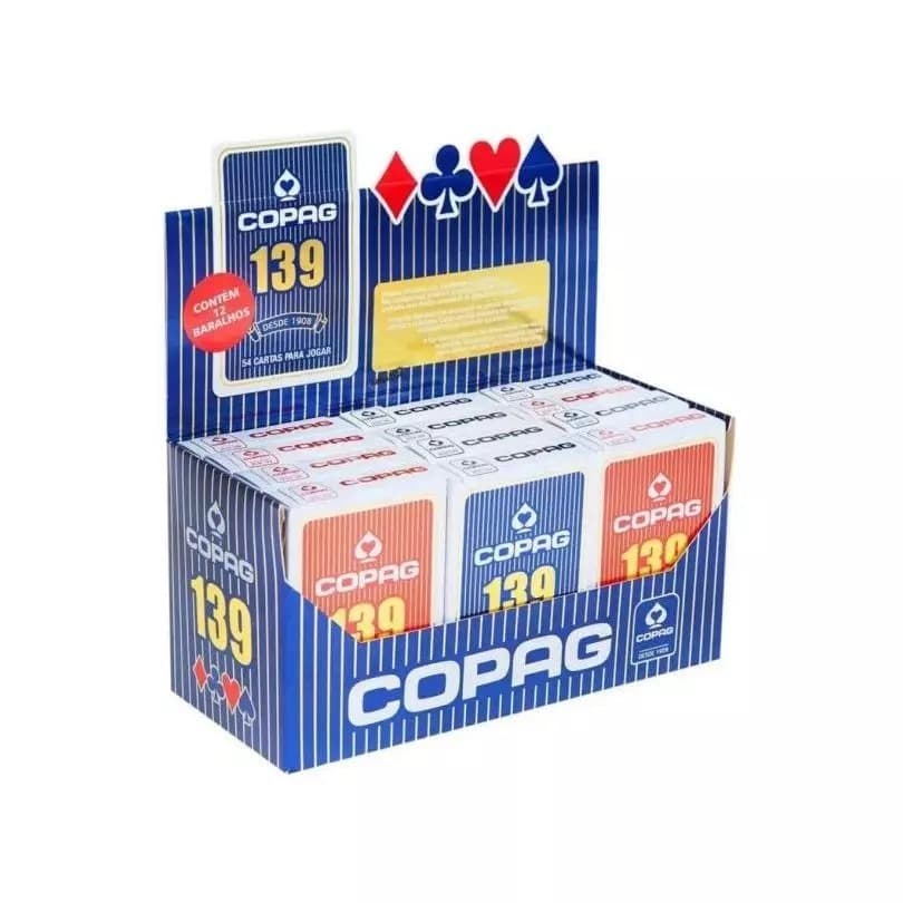 Baralho Copag Azul Vermelho 139 Naipe Convencional 54 cartas para jogar truco jogatina (Genérico)