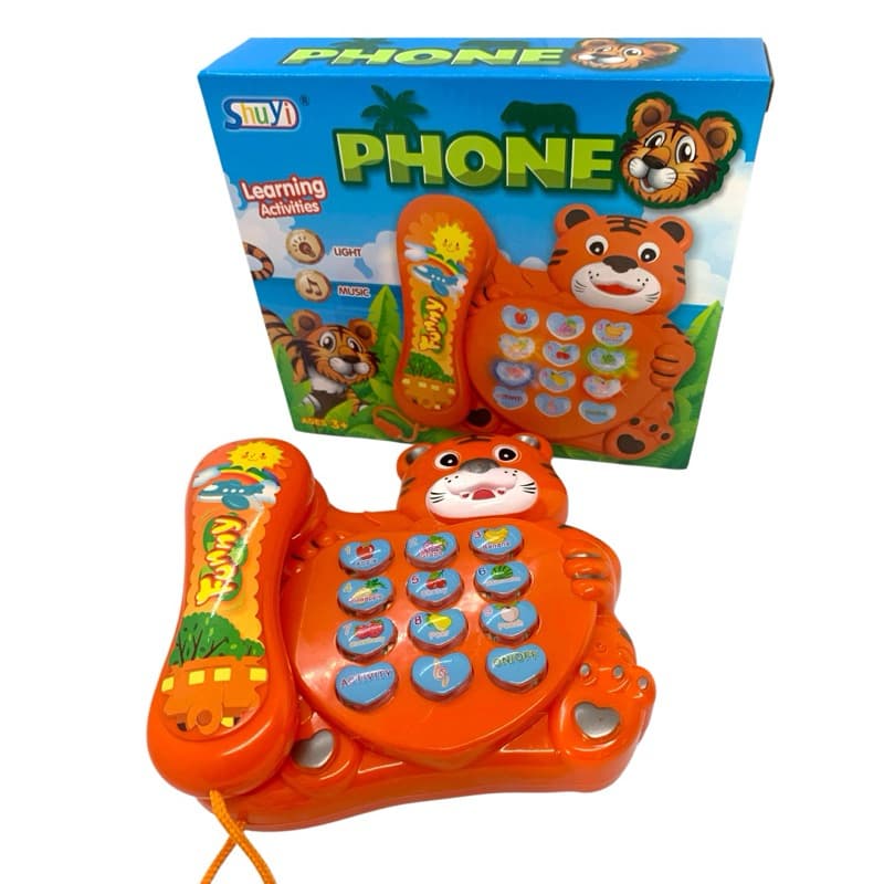 Telefone Infantil Musical Animal Som Luz Brinquedo Educativo
