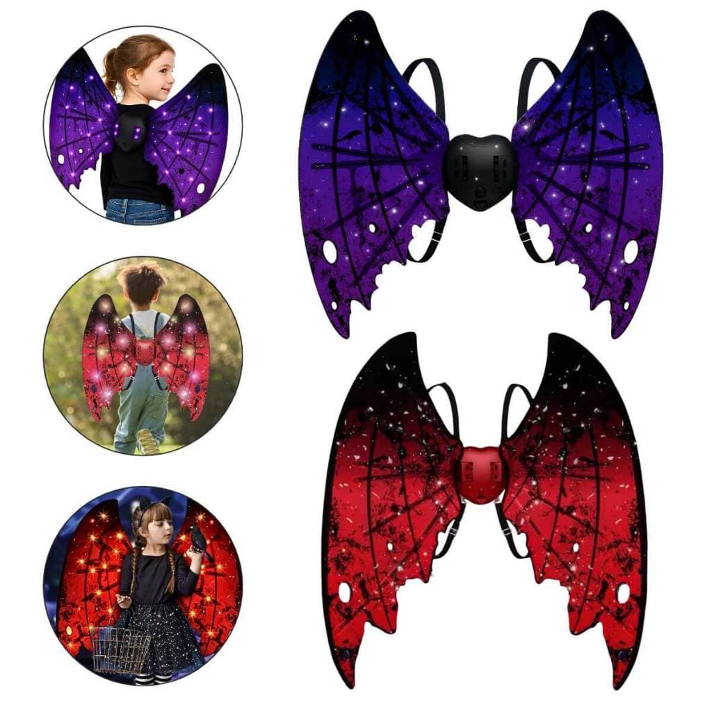 Asa Fantasia Infantil Led Halloween Brinquedo Crianças