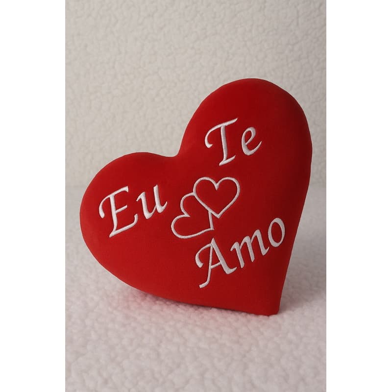 Coração Pelúcia Vermelho Dia dos Namorados Eu te amo Namorada Namorado Presente Decoração